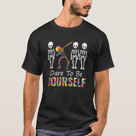 T-shirt Autisme C'est Une Capacité Différente Squelette D (Devant)