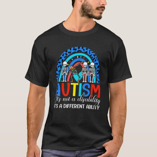 T-shirt Autisme c'est une capacité différente Squelette Da (Devant)