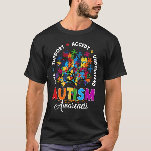 T-shirt Autisme Chemise Aimer Accepter Soutenir Autisme Au (Devant)