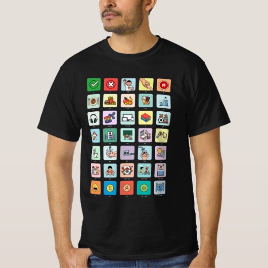 T-shirt Autisme chinois AAC PECS Pointing Communication 04 (Devant)