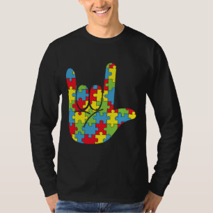 T-shirt Autisme Citation Asl Love Langue des signes Autism