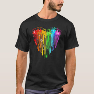 T-shirt Autisme Cœur Puzzle Gouttes Enfant Autisme Autisme