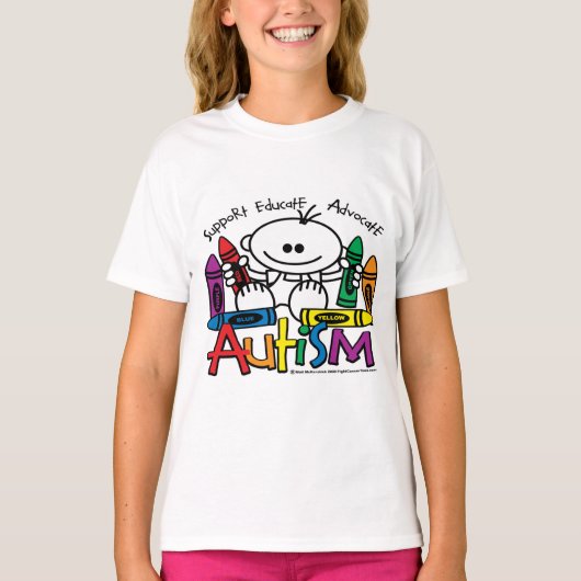 T-shirt Autisme Crayons (Devant)