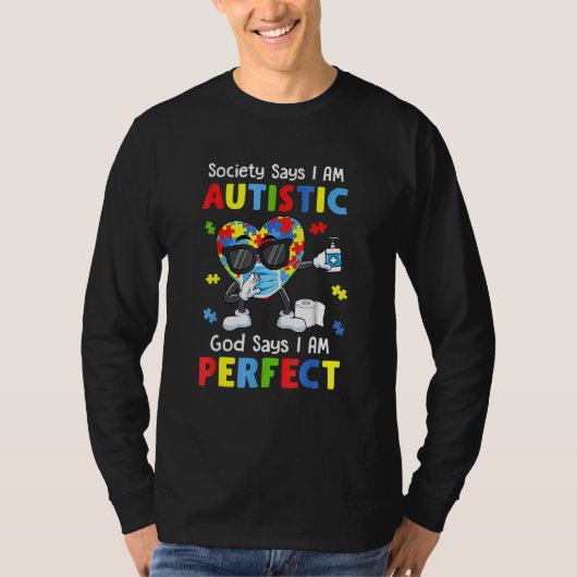 T-shirt Autisme Dabbing Society Dites que je suis autiste  (Devant)