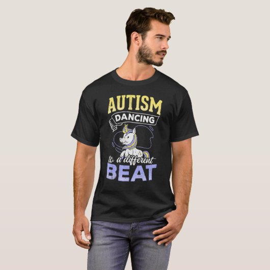 T-shirt Autisme Dansant À Un Différent Bateau - Dansant Un (Devant entier)