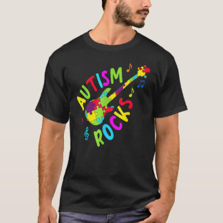 T-shirt Autisme Déchire Autisme Sensibilisation Guitare Pi