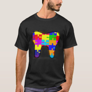 T-shirt Autisme Dentis Puzzle Dent Tee Sensibilisation à l