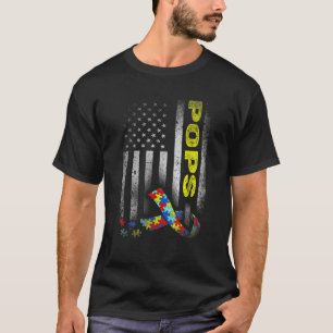 T-shirt Autisme déprimé Pops Drapeau américain Hommes Femm