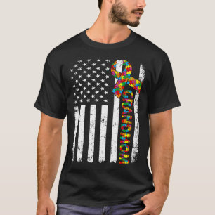 T-shirt Autisme désespéré Grand-mère Américain Drapeau Fam