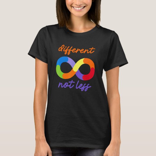 T-shirt Autisme différent pas moins Sensibilisation sur l' (Devant)