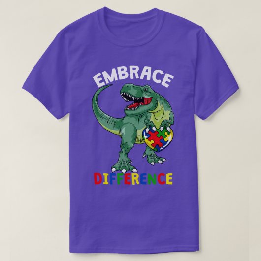 T-shirt Autisme Dinosaur (Design devant)