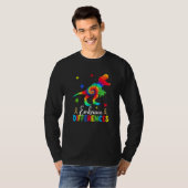 T-shirt Autisme Dinosaur Puzzle Pièce Embrasser les différ (Devant entier)
