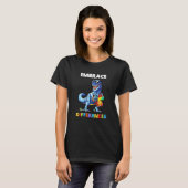 T-shirt Autisme Dinosaure Embrasser Différences Trèfle Puz (Devant entier)