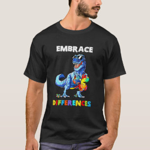 T-shirt Autisme Dinosaure Embrasser Différences Trèfle Puz