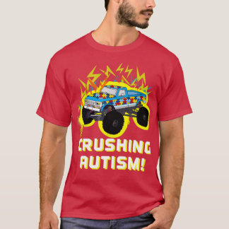 T-shirt Autisme écrasant Chemise Monster Camion Garçons Au