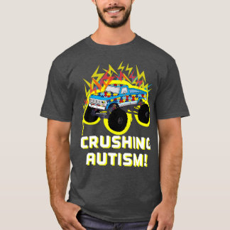 T-shirt Autisme écrasant Chemise Monster Camion Garçons Au