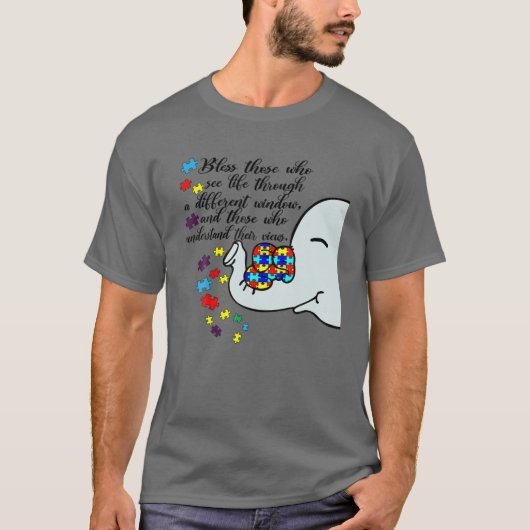 T-shirt Autisme Éléphant Maman Enfant Voir La Vie De Maniè (Devant)