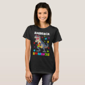 T-shirt Autisme Embrasser les différences Dinosaur Rex Enf (Devant entier)