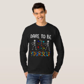 T-shirt Autisme-Floss Danse Squelette Oser Être Vous-Même  (Devant entier)