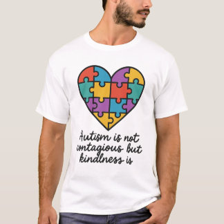 T-shirt Autisme gentillesse Coeur Puzzle Design de pièce