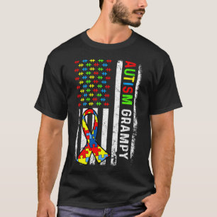 T-shirt Autisme Grampy American Flag Sensibilisation sur l