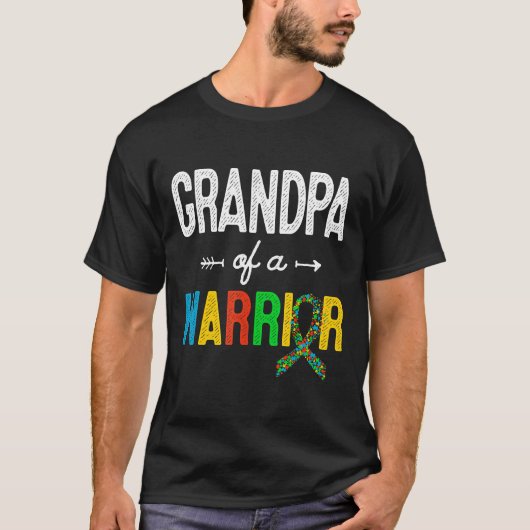 T-shirt Autisme-Grand-Père D'Une Sensibilisation sur l'aut (Devant)