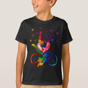 T-shirt Autisme Infinité Symbole Asl Langue des signes de