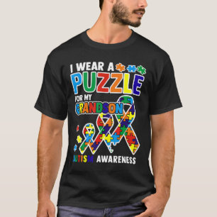 T-shirt Autisme - Je Porte Un Puzzle Pour Mon Petit-Fils S