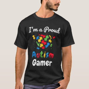 T-shirt Autisme-Je suis un fier gamer autiste Enfants Jeun