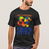 T-shirt Autisme Juste Un Système D'Exploitation Différent  (Devant)