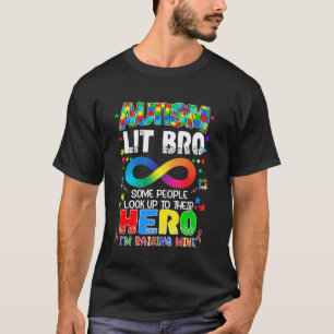T-shirt Autisme Lit Frère Élevant Héros Groovy Père Autism