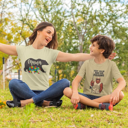 T-shirt Autisme Mama Ours avec ours Cub