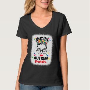 T-shirt Autisme Maman Autisme Bleached Mother’s Messy Bu