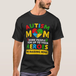 T-shirt Autisme Maman Élever Héros Super Messy Bun Autisme