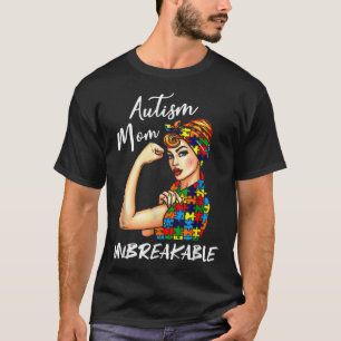 T-shirt Autisme Maman Incassable Forte Femme Autisme Défen