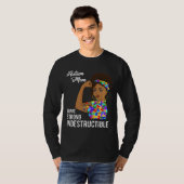 T-shirt Autisme Maman Indestructible Puzzle Autiste Ruban  (Devant entier)