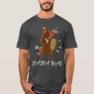 T-shirt Autisme Maman Mama Ours Sensibilisation sur l'auti