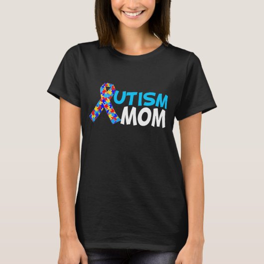 T-shirt Autisme Maman Sombre (Devant)