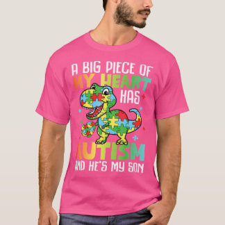T-shirt Autisme Maman Un Gros Morceau De Mon Coeur A Autis