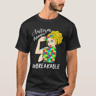T-shirt Autisme Mamaw Femme Inébranlable Forte Accepter So