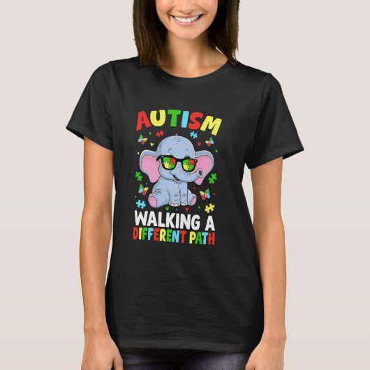 T-shirt Autisme Marcher sur un chemin différent (Devant)