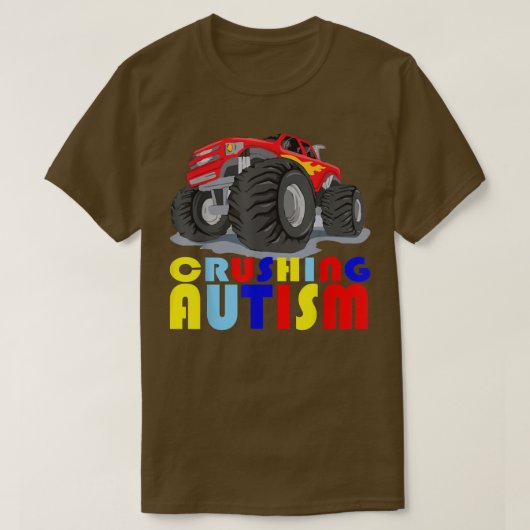 T-shirt Autisme Mega Camion Crushing Autisme Pour Hommes F (Design devant)