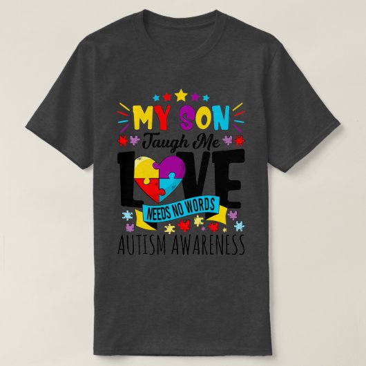 T-shirt Autisme mère père fils 3 (Design devant)