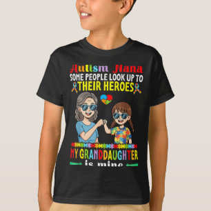 T-shirt Autisme Nana Ma petite-fille est mon héros Sensibi