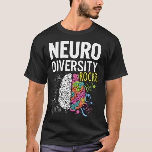 T-shirt Autisme-Neurodiversité Rocks Cerveau Autisme (Devant)