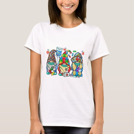 T-shirt Autisme Nurse Gnome (Devant)