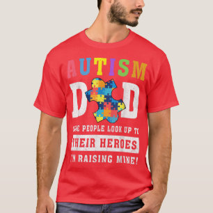 T-shirt Autisme Papa Leurs Héros Sensibilisation sur l'aut