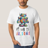 T-shirt Autisme papa / Maman | Fils autistique (Devant)