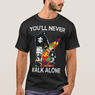T-shirt Autisme Papa soutient seul Puzzle Vous ne marchere