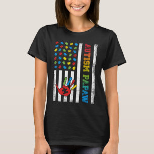 T-shirt Autisme Papaw Drapeau Américain Sensibilisation à